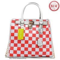 michael kors hamilton checkerboard groot rood bakken Winkel Eindhoven ywusj355